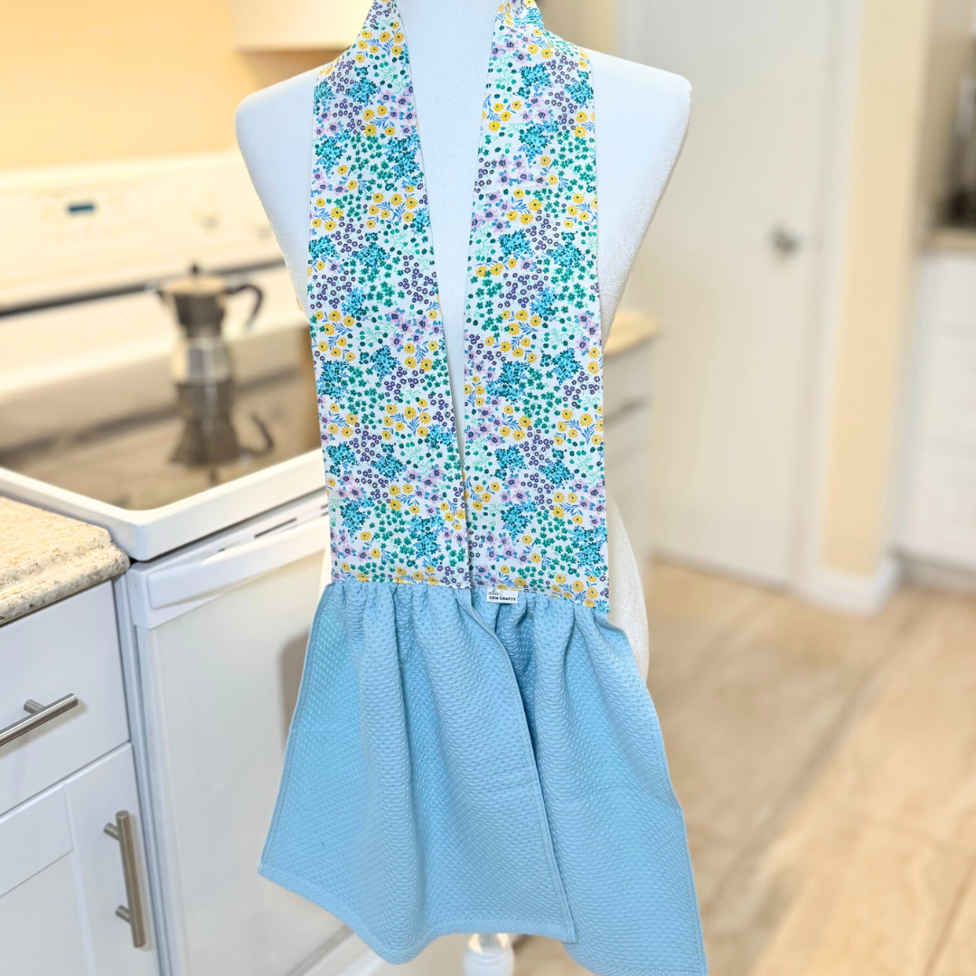 Blue Flowers Kitchen Scarf Towel
