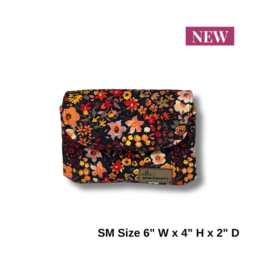 Mini Fall Flowers Dual Zipper Pouch