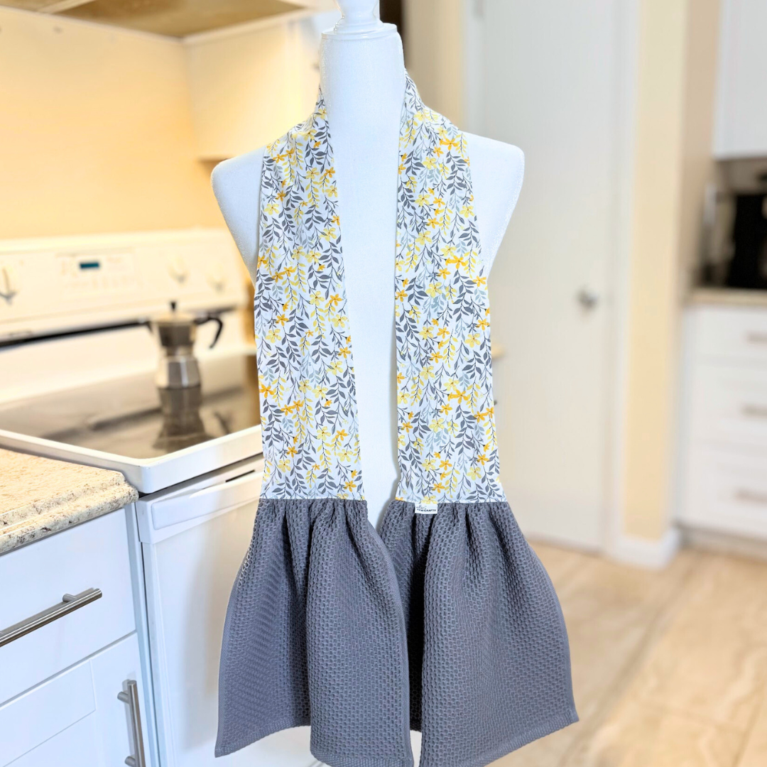 Gray and Yellow Scarf Towel