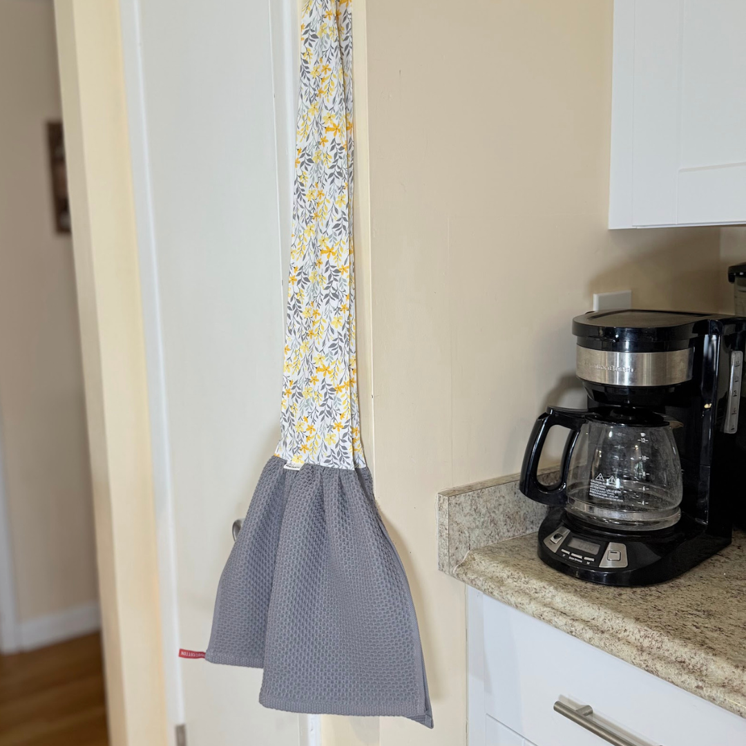 Gray and Yellow Scarf Towel