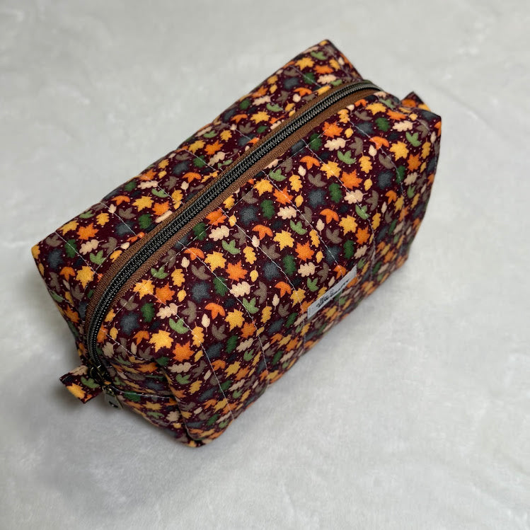 Boxy Cosmetic Pouch  - Waterproof  Falling Leaves  *Limited Edition*