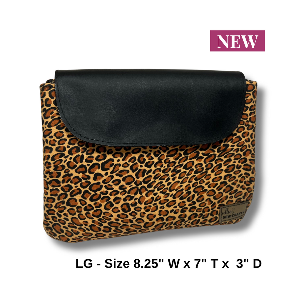 Cheetah Print Dual Zipper Pouch - Large Size – Allie Sew Crafty