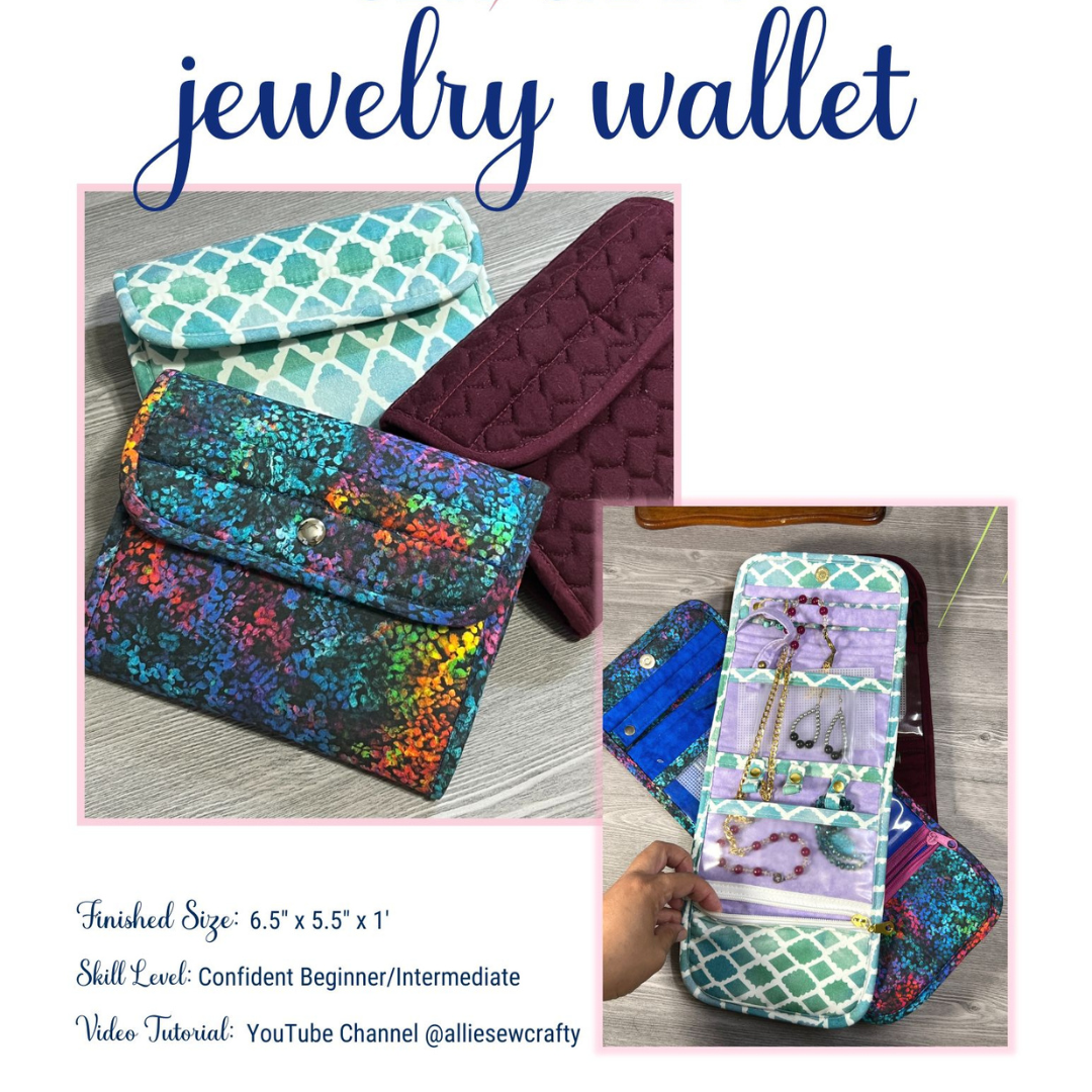 PDF SEWING PATTERN Jewelry Organizer Wallet Allie Sew Crafty PDF SEWING PATTERN Jewelry Organizer Wallet Allie Sew Crafty